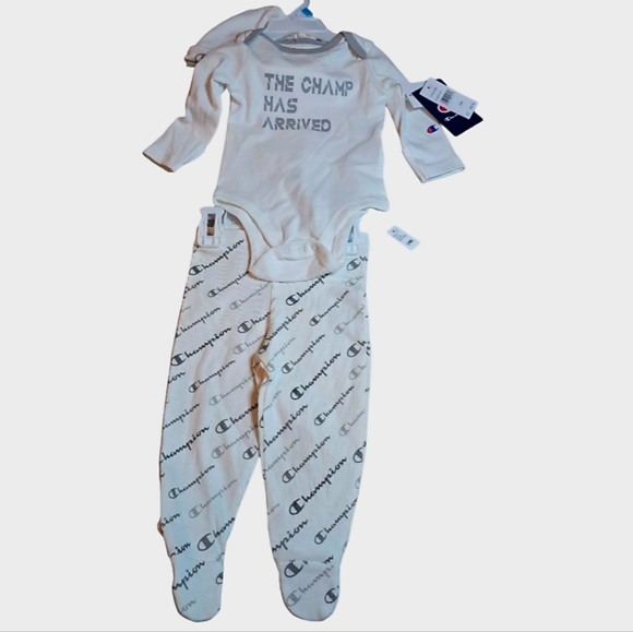 CHAMPION 3/6M 3PC SET NWT Gray & White - Picture 5 of 5